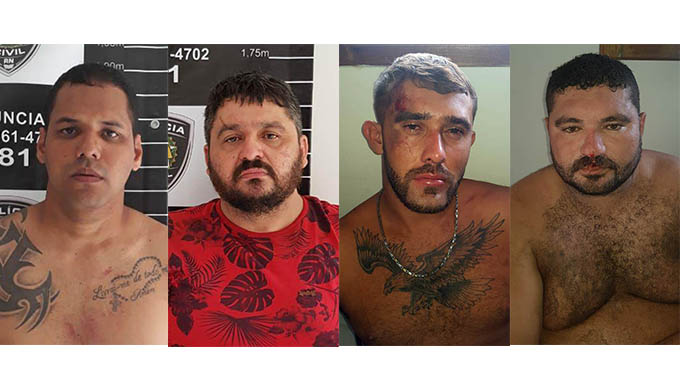 Imagem 1 -  Wilson, de camiseta vermelha, entre os três comparsas que mataram a aposentada Dona Chica e tentaram matar o Seu Raimundo Nonato perto de Patu, no início da manhã de quarta-feira, tiveram as prisões preventivas decretadas