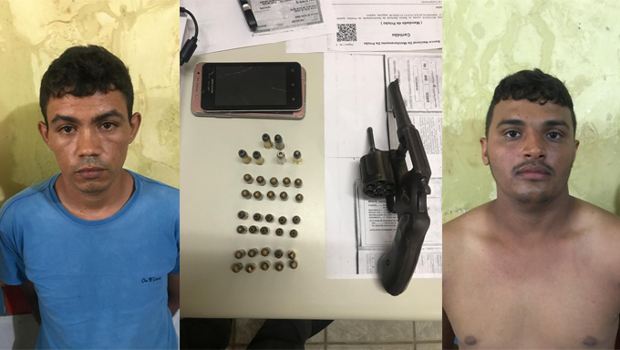   Com os suspeitos, foram encontrados um revólver, munições e dois celulares. 
