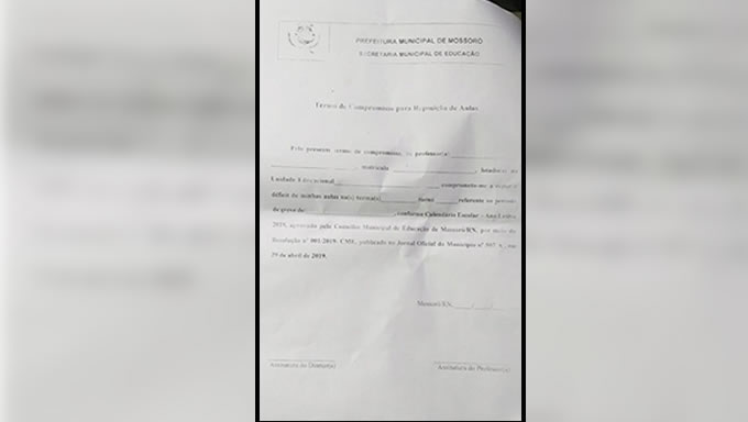   A gestão Rosalba Ciarlini quer que os professores que fizeram greve assinem um termo atestando a sua irresponsabilidade, em troca terão seu salário de volta