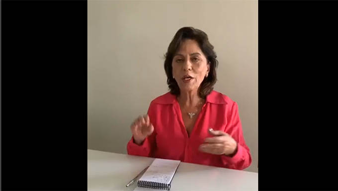   "Pense que isto é como remédio, para que você não contamine outras pessoas e não venha a se contaminar", diz Rosalba Ciarlini