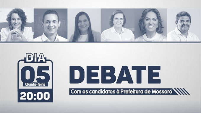 Imagem 1 -  Candidatos a prefeito de Mossoró vão se enfrentar quinta-feira, dia 5, na TV Cidade Oeste. O debate mediado pelo jornalista Wesley Anderson, será o último confronto dos seis candidatos postulantes à cadeira do Palácio da Resistência antes das eleições municipais. Serão quase duas horas de debates divididos em 5 blocos.