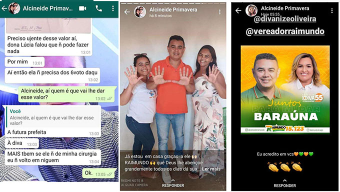   A eleitora tentou vender o voto a atual prefeita, Lúcia, mas esta não quis. Aí ela ofereceu ao adversário, que teria topado e agora corre o risco de perder o registro de candidatura