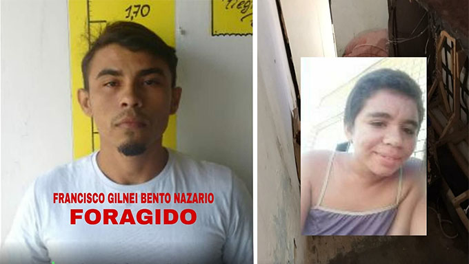   Crime aconteceu na cidade de Pau dos Ferros há vários dias e o corpo foi encontrado já em decomposição neste sábado; A vítima Naiara Oliveira vivia com o acusado Francisco Gilnei e os vizinhos contaram aos policiais que eles brigavam com frequência e que o acusado havia cortado o cabelo dela e agredido muito fisicamente há poucas semanas. A Polícia pede que quem tiver informação de Gilnei ligar para 3351.2729 (PM) ou 99614.1687 (PC).