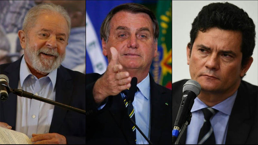 Imagem 1 -  Pesquisa Datafolha: Lula segue na frente nas intenções de votos, seguido por Bolsonaro e Moro. De acordo com os dados divulgados, para as eleições 2022 Luiz Inácio Lula da Silva (PT) está na liderança, com 48% das intenções de voto no primeiro turno. O atual presidente Jair Bolsonaro (PL) aparece na sequência, com 22%. Já o ex-juiz e ex-ministro da Justiça e Segurança Pública Sergio Moro (Podemos) tem 9%. A margem de erro é de dois pontos percentuais para mais ou menos.