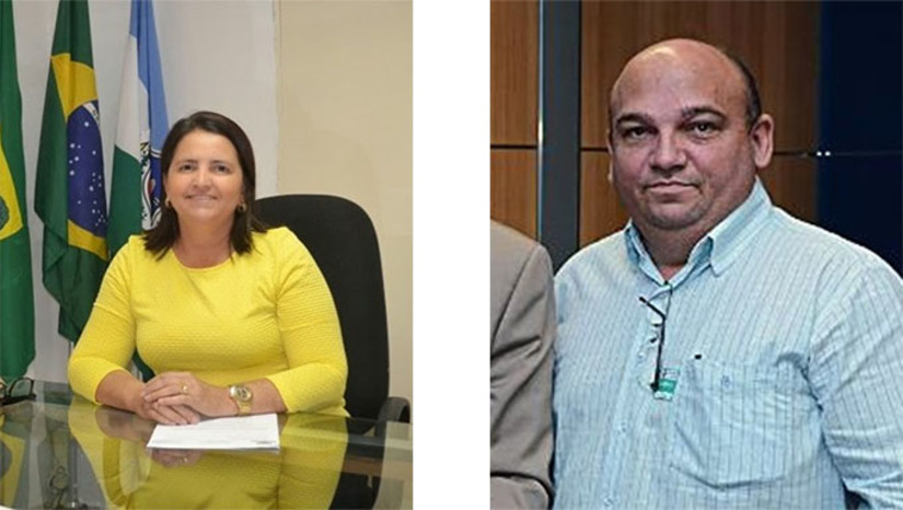 Imagem 1 -  A Justiça Federal, em sentença assinada pelo juiz federal Olan Donato Rocha, também condenou os empresários Carlos André e Alef Doglas a mesma sentença aplicada para a ex-prefeito Luciana Oliveira (foto, de amarelo) e ao ex-secretário Adjânio Bezerra (foto camisa azul claro) de 9 anos e 6 meses de prisão, que devem ser cumpridos inicialmente em regime fechado.  O procurador federal Aécio Tarouco, no entanto, apresentou apelação na Justiça Federal solicitando condenação dos réus também por dispensa ilegal de licitação e falsidade ideológica.  Também terão que pagar multa superior a 225 mil por ter simulado comprar fardamento para os estudantes do município e ter desviado os recursos