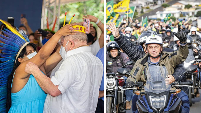 Imagem 1 -  [COLUNA ESPLANADA] Apesar de a legislação eleitoral brasileira só autorizar campanha a partir de agosto, pré-candidatos já estão com os blocos na rua e fazem verdadeiros comícios – proibidos - em eventos nos quais participam. A lei e os tribunais eleitorais são brandos e lenientes. Líderes nas pesquisas, o presidente Jair Bolsonaro (PL) e o ex-presidente Lula (PT) rodam o Brasil em encontros organizados por aliados e cabos eleitorais. O petista foi ovacionado – aos gritos de “presidente” - em evento com indígenas em Brasília na última semana. Bolsonaro comandou motociata eleitoral em São Paulo e baixa em Porto Seguro na sexta, 22, para o primeiro encontro com motoqueiros na Bahia. E leva junto a esquadrilha da fumaça para show aéreo.
