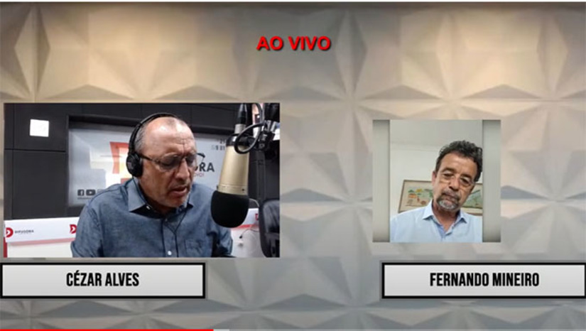 Imagem 1 -  Vamos ter um trabalho grande para reconstruir o Brasil. E quero ajudar o Lula, na Câmara Federal, a recuperar a democracia e a economia do país. Quero estar em Brasília no ano que vem para ser uma voz do nosso Estado, ser uma voz do próximo governo Fátima no futuro governo Lula. Se com Bolsonaro na presidência Fátima já conseguiu fazer tanta coisa imagina estando em sintonia com o governo federal ? Então eu quero ser esse elo, essa ponte entre Fátima e Lula”, acrescenta Mineiro em entrevista a Carla Albuquerque e Cézar Alves, da Rádio Difusora de Mossoró