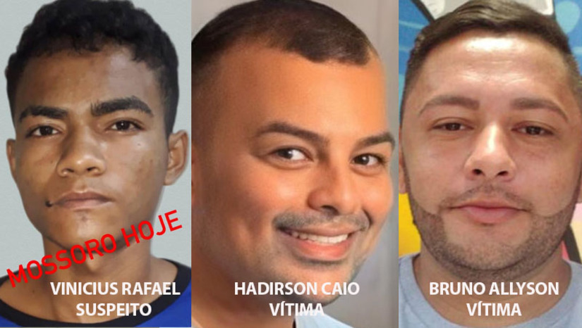 Imagem 1 - Vinicius Rafael Silva de Araújo, de 20 anos, e um menor de 16 anos foram presos e confessaram os dois crimes. Hadirson Caio Marcelino da Silva, de 29 anos, foi assassinado no domingo (8) e teve o corpo encontrado no final da tarde desta segunda (9), no Santa Delmira. Já Bruno Allyson do Nascimento, de 35 anos, foi encontrado sem vida, dentro da própria casa, no bairro Barroca, no dia 5 de abril. Ambos foram assassinados por estrangulamento, com um fio. Os suspeitos afirmaram que conheceram as vítimas em um aplicativo de relacionamento voltado ao público LGBTQIA+; entenda o caso. Imagem 1 - Vinicius Rafael Silva de Araújo, de 20 anos, e um menor de 16 anos foram presos e confessaram os dois crimes. Hadirson Caio Marcelino da Silva, de 29 anos, foi assassinado no domingo (8) e teve o corpo encontrado no final da tarde desta segunda (9), no Santa Delmira. Já Bruno Allyson do Nascimento, de 35 anos, foi encontrado sem vida, dentro da própria casa, no bairro Barroca, no dia 5 de abril. Ambos foram assassinados por estrangulamento, com um fio. Os suspeitos afirmaram que conheceram as vítimas em um aplicativo de relacionamento voltado ao público LGBTQIA+; entenda o caso.