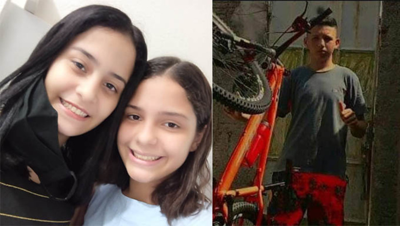 Imagem 1 - Fernando Fernandes, o Nandin, de 14 anos, Ariella Falcão, de 14 anos, e Ester Falcão, de 12 anos, foram vistos pela última vez ao sair da Escola Municipal Professor Antônio Fagundes. Os familiares que estão desesperados pedem que qualquer informação deve ser passada ao 84 9 9993 2692. Imagem 1 - Fernando Fernandes, o Nandin, de 14 anos, Ariella Falcão, de 14 anos, e Ester Falcão, de 12 anos, foram vistos pela última vez ao sair da Escola Municipal Professor Antônio Fagundes. Os familiares que estão desesperados pedem que qualquer informação deve ser passada ao 84 9 9993 2692.