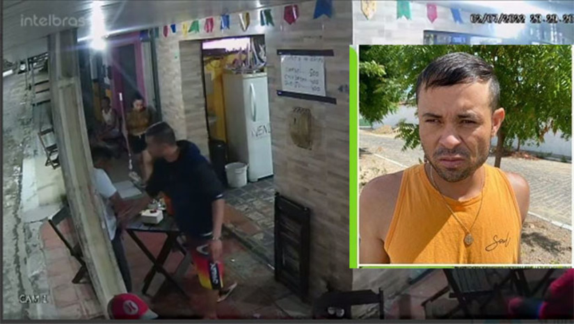 Imagem 1 - O assassinato ocorreu neste sábado, num bar, em Nova Cruz. O criminoso foi localizado e preso na zona rural do município neste domingo, 3, e conduzido para ser autuado em flagrante pela Polícia Civil; Governo do Estado divulga nota se solidarizando com a família. Acesse e veja o vídeo do momento do assassinato Imagem 1 - O assassinato ocorreu neste sábado, num bar, em Nova Cruz. O criminoso foi localizado e preso na zona rural do município neste domingo, 3, e conduzido para ser autuado em flagrante pela Polícia Civil; Governo do Estado divulga nota se solidarizando com a família. Acesse e veja o vídeo do momento do assassinato
