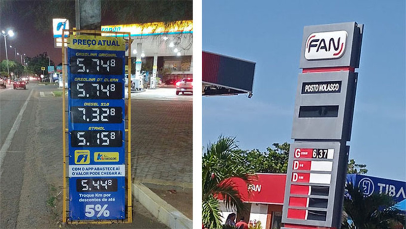 Imagem 1 - Preço da gasolina chegou a custar quase R$ 8 reais em várias regiões do Brasil e o Governo Federal usou este fato para baixar o ICMS cobrados pelos Estados (RN era 29% e ficou em 18%). Além deste percentual, o que mais fez baixar o preço dos combustíveis foi a queda do preço do barril brent de petróleo no mercado internacional, que era 121 dólares e caiu para mais ou menos 100 dólares Imagem 1 - Preço da gasolina chegou a custar quase R$ 8 reais em várias regiões do Brasil e o Governo Federal usou este fato para baixar o ICMS cobrados pelos Estados (RN era 29% e ficou em 18%). Além deste percentual, o que mais fez baixar o preço dos combustíveis foi a queda do preço do barril brent de petróleo no mercado internacional, que era 121 dólares e caiu para mais ou menos 100 dólares