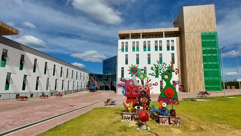 Imagem 1 - Nôra Aires, é a artista mossoroense autora da obra denominados de “instalação escultórica” – que já está compondo a paisagem do Hospital da Mulher, logo na entrada. São três figuras principais que exaltam o feminino e mais duas que compõem o total da arte escultórica, que tem em torno de 2,40 metros de comprimento, aproximadamente, 3,5 metros de altura e ocupação de 3 metros quadrados de área. A maior unidade hospitalar pública do estado, o Hospital da Mulher, está com 85% da obra executada, os recursos investidos na unidade especializada em saúde feminina somam R$ 134 milhões e foram viabilizados pelo Projeto Governo Cidadão a partir do empréstimo estadual com o Banco Mundial. Imagem 1 - Nôra Aires, é a artista mossoroense autora da obra denominados de “instalação escultórica” – que já está compondo a paisagem do Hospital da Mulher, logo na entrada. São três figuras principais que exaltam o feminino e mais duas que compõem o total da arte escultórica, que tem em torno de 2,40 metros de comprimento, aproximadamente, 3,5 metros de altura e ocupação de 3 metros quadrados de área. A maior unidade hospitalar pública do estado, o Hospital da Mulher, está com 85% da obra executada, os recursos investidos na unidade especializada em saúde feminina somam R$ 134 milhões e foram viabilizados pelo Projeto Governo Cidadão a partir do empréstimo estadual com o Banco Mundial.