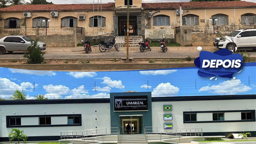 Imagem 1 - Município de Umarizal tem pouco mais de 10 mil habitantes e viveu seus tempos áureos de desenvolvimento econômico nas décadas de setenta e oitenta. Depois caiu no descaso de sucessivas gestões. O Centro Administrativo é um reflexo do que era antes e o esforço para estrutura-lo na gestão atual. "Estamos calçando ruas, melhorando os acessos a zona rural, o abastecimento, incentivando o esporte e buscando apoio para construir escolas. Umarizal recebeu sua primeira camada de asfalto nesta gestão", destaca o prefeito Raimundo Pezão, ao inaugurar esta semana a primeira etapa da reforma do Centro Administrativo com a presença de diversas autoridades da região e a população. Imagem 1 - Município de Umarizal tem pouco mais de 10 mil habitantes e viveu seus tempos áureos de desenvolvimento econômico nas décadas de setenta e oitenta. Depois caiu no descaso de sucessivas gestões. O Centro Administrativo é um reflexo do que era antes e o esforço para estrutura-lo na gestão atual. "Estamos calçando ruas, melhorando os acessos a zona rural, o abastecimento, incentivando o esporte e buscando apoio para construir escolas. Umarizal recebeu sua primeira camada de asfalto nesta gestão", destaca o prefeito Raimundo Pezão, ao inaugurar esta semana a primeira etapa da reforma do Centro Administrativo com a presença de diversas autoridades da região e a população.
