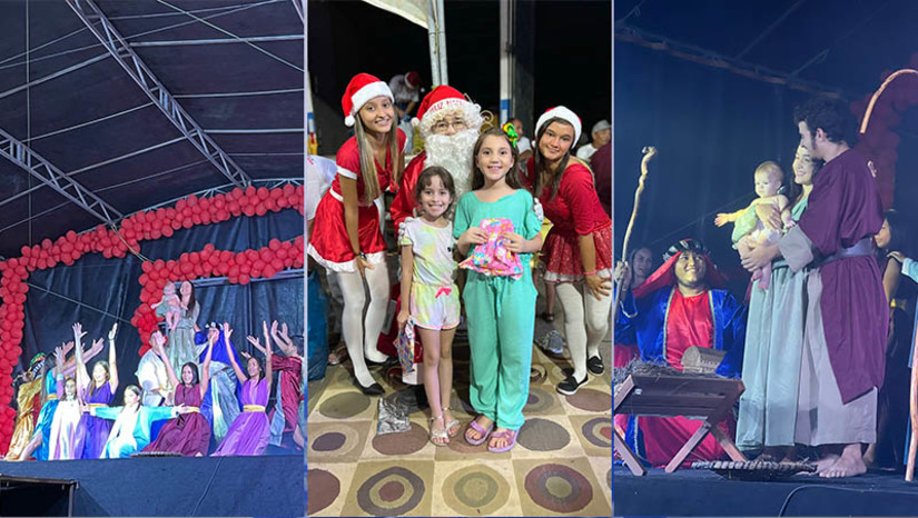 Imagem 1 - Prefeitura de Governador faz a alegria de mais de 1.300 crianças com uma grande festa de Natal. O evento, que aconteceu na noite de quarta-feira (21), contou com o encantamento do Espetáculo Auto de Natal e da presença do Papai Noel, brinquedos infláveis, pipoca, algodão doce e distribuição de presentes para todas as crianças. Parte da programação do Dissé Solidário 2022, o Natal das Crianças contou a presença do prefeito Dr. Artur Vale, da primeira-dama e secretária municipal de Assistência Social, Lorenna Evangelista, além de secretários municipais e vereadores. Imagem 1 - Prefeitura de Governador faz a alegria de mais de 1.300 crianças com uma grande festa de Natal. O evento, que aconteceu na noite de quarta-feira (21), contou com o encantamento do Espetáculo Auto de Natal e da presença do Papai Noel, brinquedos infláveis, pipoca, algodão doce e distribuição de presentes para todas as crianças. Parte da programação do Dissé Solidário 2022, o Natal das Crianças contou a presença do prefeito Dr. Artur Vale, da primeira-dama e secretária municipal de Assistência Social, Lorenna Evangelista, além de secretários municipais e vereadores.