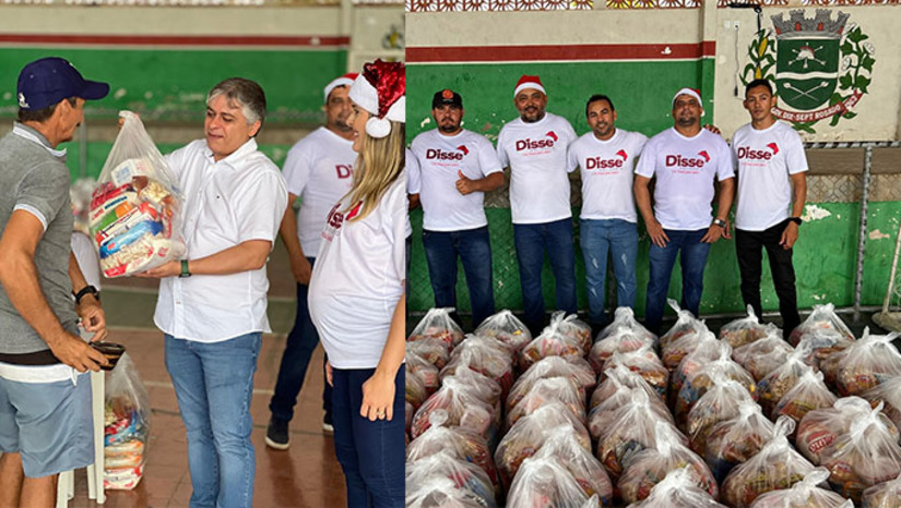 Imagem 1 - Em uma ação do projeto Dissé Solidário, a gestão do prefeito Dr. Artur Vale fez a distribuição de 1.067 cestas básicas para famílias que recebem o Auxílio Brasil. A entrega dos alimentos foi concluída nessa sexta-feira (23) e contou com a participação de Dr. Artur Vale e da primeira-dama e secretária municipal de assistência Social, Lorenna Evangelista. Imagem 1 - Em uma ação do projeto Dissé Solidário, a gestão do prefeito Dr. Artur Vale fez a distribuição de 1.067 cestas básicas para famílias que recebem o Auxílio Brasil. A entrega dos alimentos foi concluída nessa sexta-feira (23) e contou com a participação de Dr. Artur Vale e da primeira-dama e secretária municipal de assistência Social, Lorenna Evangelista.