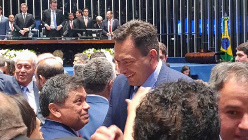 Imagem 1 -  Na votação desta quinta, conduzida por Pacheco, buscou-se assegurar, tanto quanto possível, a participação proporcional das representações partidárias ou dos blocos parlamentares registrados na Casa. A chapa única foi aprovada por 66 votos "sim", 12 "não" e duas abstenções.  O senador Veneziano Vital do Rêgo (MDB-PB) manteve-se na 1º vice-presidência. O senador Humberto Costa (PT-PE) afirmou que, por acordo, a bancada do PT abriu mão da disputa pela primeira vice-presidência da Casa, que assim ficou com o MDB.