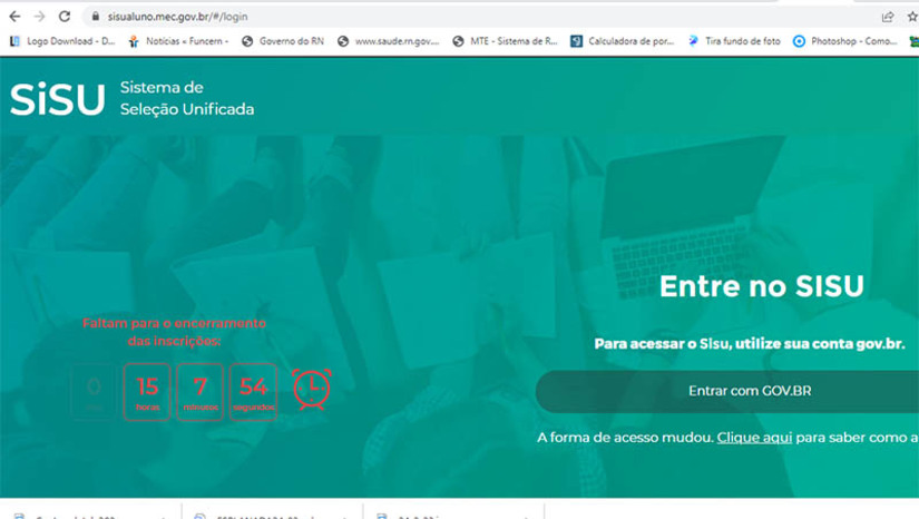 Imagem 1 - RN já tem 37.828 candidatos inscritos no Sisu 2023; inscrições terminam hoje, 24. Os dados parciais foram atualizados pelo Ministério da Educação no final da tarde desta quinta-feira (23). Segundo eles, o Nordeste tem o maior número de candidatos inscritos nesta edição, com um total de 401.752. Em todo o país, mais de um milhão de candidatos já haviam se inscrito até a última atualização do Sistema. Ao todo, segundo o Ministério da Educação, eram 1.921.066 inscrições realizadas, já que cada inscrito tem direito a escolher até dois cursos. As inscrições continuam abertas até as 23h59 desta sexta-feira (24). No primeiro semestre de 2022, o processo seletivo foi encerrado com 1.054.474 inscritos. Imagem 1 - RN já tem 37.828 candidatos inscritos no Sisu 2023; inscrições terminam hoje, 24. Os dados parciais foram atualizados pelo Ministério da Educação no final da tarde desta quinta-feira (23). Segundo eles, o Nordeste tem o maior número de candidatos inscritos nesta edição, com um total de 401.752. Em todo o país, mais de um milhão de candidatos já haviam se inscrito até a última atualização do Sistema. Ao todo, segundo o Ministério da Educação, eram 1.921.066 inscrições realizadas, já que cada inscrito tem direito a escolher até dois cursos. As inscrições continuam abertas até as 23h59 desta sexta-feira (24). No primeiro semestre de 2022, o processo seletivo foi encerrado com 1.054.474 inscritos.