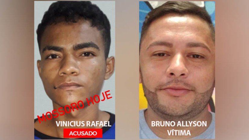 Imagem 1 - Acusado de matar Bruno Alysson vai a júri popular nesta quarta-feira (24), em Mossoró. Vinicius Rafael Silva de Araújo, de 21 anos, é acusado de, acompanhado de um adolescente, matar Bruno Alysson do Nascimento, por estrangulamento, com um fio de televisão. O crime aconteceu no dia 5 de abril de 2022, na casa da vítima, no bairro Barrocas. Vinicius já foi condenado anteriormente, a 18 anos de prisão, pelo homicídio de Hadirson Kaio Marcelino da Silva. As duas vítimas conheceram o réu em um aplicativo de relacionamento. O júri popular desta quarta-feira (24), está marcado para às 9h, no Fórum Municipal Desembargador Silveira Martins. Imagem 1 - Acusado de matar Bruno Alysson vai a júri popular nesta quarta-feira (24), em Mossoró. Vinicius Rafael Silva de Araújo, de 21 anos, é acusado de, acompanhado de um adolescente, matar Bruno Alysson do Nascimento, por estrangulamento, com um fio de televisão. O crime aconteceu no dia 5 de abril de 2022, na casa da vítima, no bairro Barrocas. Vinicius já foi condenado anteriormente, a 18 anos de prisão, pelo homicídio de Hadirson Kaio Marcelino da Silva. As duas vítimas conheceram o réu em um aplicativo de relacionamento. O júri popular desta quarta-feira (24), está marcado para às 9h, no Fórum Municipal Desembargador Silveira Martins.