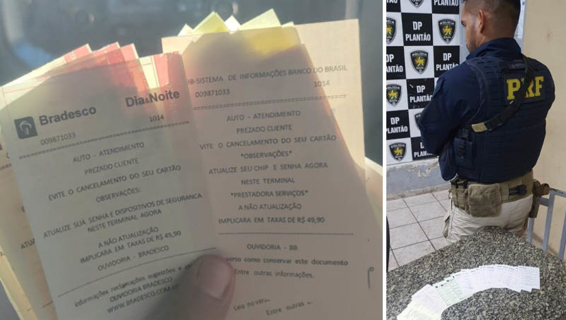 Imagem 1 -  PF prende em Mossoró cearenses suspeitos de aplicarem golpes em clientes de agências bancárias. As prisões de dois homens, um de 23 e outro de 27 anos, naturais de Novo Horizonte/CE, aconteceram na noite desta segunda-feira (22), no km 84 da BR 304, pela Polícia Federal. Eles foram reconhecidos por uma das vítimas, um idoso de 73 anos, do município de Natal. A dupla fez a vítima acreditar que precisava fazer uma atualização em sua conta e se ofereceu para ajudar. O aposentado contou a PF que eles o orientaram a retirar um extrato da conta para verificar se uma taxa havia sido cobrada e acredita que, naquele momento, os estelionatários conseguiram trocar o seu cartão e decorar a sua senha. O prejuízo da vítima foi de R$ 5 mil; entenda o caso.