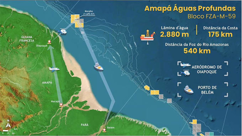 Imagem 1 - Companhia informa atende todas as exigências do órgão ambiental e adota novas medidas para verificar se há petróleo na região, que fica distante 175 km da costa do Amapá e 560 km da foz do rio Amazonas; as explicações são do presidente da Petrobras, Jean Paul Prates Imagem 1 - Companhia informa atende todas as exigências do órgão ambiental e adota novas medidas para verificar se há petróleo na região, que fica distante 175 km da costa do Amapá e 560 km da foz do rio Amazonas; as explicações são do presidente da Petrobras, Jean Paul Prates
