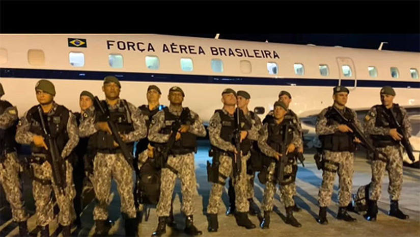 Imagem 1 - Força Nacional permanecerá no Rio Grande do Norte até o dia 12 de julho de 2023. Por mais uma vez, o ministro da Justiça e Segurança Pública, Flávio Dino, prorrogou a permanência das tropas no estado. Homens e mulheres da Força Nacional estão no RN desde a madrugada do dia 15 de março e têm atuado em ações conjuntas e coordenadas com os órgãos de segurança pública na circunscrição do Estado, nas atividades e nos serviços imprescindíveis à preservação da ordem pública e da incolumidade das pessoas e do patrimônio. Imagem 1 - Força Nacional permanecerá no Rio Grande do Norte até o dia 12 de julho de 2023. Por mais uma vez, o ministro da Justiça e Segurança Pública, Flávio Dino, prorrogou a permanência das tropas no estado. Homens e mulheres da Força Nacional estão no RN desde a madrugada do dia 15 de março e têm atuado em ações conjuntas e coordenadas com os órgãos de segurança pública na circunscrição do Estado, nas atividades e nos serviços imprescindíveis à preservação da ordem pública e da incolumidade das pessoas e do patrimônio.