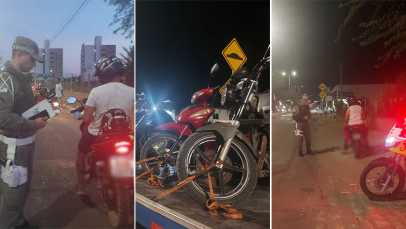Imagem 1 -  Operação "Zero Grau" resulta na apreensão de 10 motocicletas e 5 autuações de condutores em Mossoró. A operação, que objetiva o enfrentamento da prática de crimes de trânsito, mais especificamente o “grau”, foi realizada no sábado (7) e domingo (8), em vários bairros de Mossoró. De acordo com o major Emerson, comandante da 2ª CIPRv, as autuações se deram em decorrência da recusa dos condutores em realizar o teste de alcoolemia. Há uma semana, no domingo, 1º de outubro, uma criança de 5 anos morreu, após a motocicleta em que ela estava, juntamente com o pai e o irmão de seis anos, ser atingida por um motoqueira que praticava o “grau”, em alta velocidade, na contramão. O caso aconteceu no bairro Santo Antônio. 