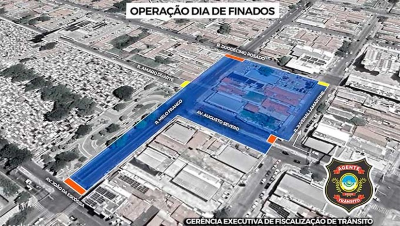 Imagem 1 -  Os pontos que vão receber as intervenções serão: avenida Augusto Severo com a rua Juvenal Lamartine; rua Duodécimo Rosado com a rua Melo Franco; avenida João da Escóssia com a rua Melo Franco, além da Amaro Duarte que ficará sem acesso, vindo da rua Melo Franco.  A intervenção acontecerá a partir das 19h desta quarta-feira (1º), devendo se estender até as 19h da quinta-feira (2). Durante esse período, os trechos serão completamente fechados ao tráfego de veículos. 