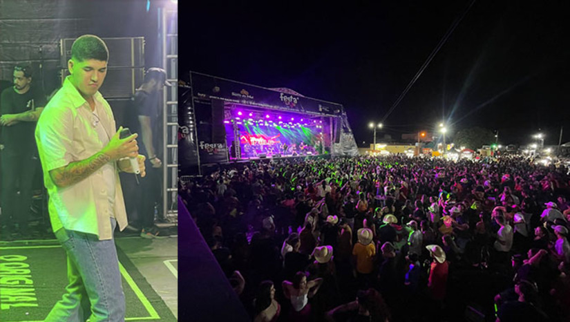 Imagem 1 - Show foi realizado numa estrutura de palco montado na Praça Corteza Pereira, no Centro da Vila Brasília, da Serra do Mel, distante 40km de Mossoró, na noite deste sábado, 25. O prefeito Josivan Bibiano agradeceu ao público e ao cantor pelo sucesso da 41a Festa do Caju. A todos, meu muito obrigado e que venham mais edições inesquecíveis da Festa do Caju”, concluiu o prefeito. Imagem 1 - Show foi realizado numa estrutura de palco montado na Praça Corteza Pereira, no Centro da Vila Brasília, da Serra do Mel, distante 40km de Mossoró, na noite deste sábado, 25. O prefeito Josivan Bibiano agradeceu ao público e ao cantor pelo sucesso da 41a Festa do Caju. A todos, meu muito obrigado e que venham mais edições inesquecíveis da Festa do Caju”, concluiu o prefeito.