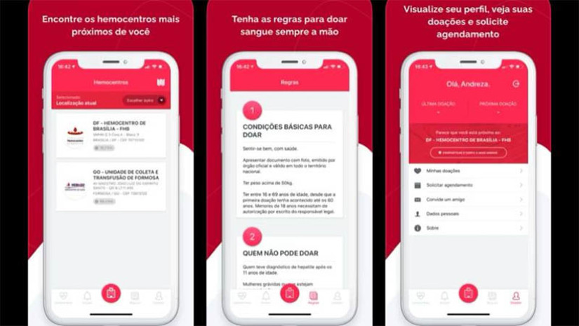Imagem 1 - Hemovida: app do Ministério da Saúde para facilitar a captação de doadores de sangue já está disponível. A plataforma está integrada ao ConecteSUS e possibilita, entre outras funcionalidades, que o cidadão localize facilmente a rede de saúde mais próxima e baixe a carteira do doador, onde consta o tipo sanguíneo e a data da última doação. A ferramenta já está disponível para download nas principais lojas de aplicativos. Lançado no sábado (25), o aplicativo ainda está em processo de adesão por parte dos hemocentros do país. Imagem 1 - Hemovida: app do Ministério da Saúde para facilitar a captação de doadores de sangue já está disponível. A plataforma está integrada ao ConecteSUS e possibilita, entre outras funcionalidades, que o cidadão localize facilmente a rede de saúde mais próxima e baixe a carteira do doador, onde consta o tipo sanguíneo e a data da última doação. A ferramenta já está disponível para download nas principais lojas de aplicativos. Lançado no sábado (25), o aplicativo ainda está em processo de adesão por parte dos hemocentros do país.
