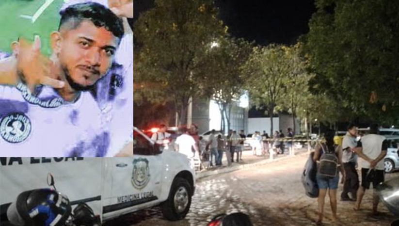 Imagem 1 -  Bruno Linhares de Lima senta no banco dos réus nesta quarta-feira (6), no Fórum Municipal Desembargador Silveira Martins, em Mossoró. Ele será julgado pelo homicídio de Adrielisson José da Silva [FOTO], crime ocorrido no dia 03 de novembro de 2022, na Rua João da Escóssia, bairro Nova Betânia, ao lado de um campo de futebol society, em Mossoró. A vítima chegava para jogar bola com amigos, quando foi morta a tiros. Outras duas pessoas também foram feridos