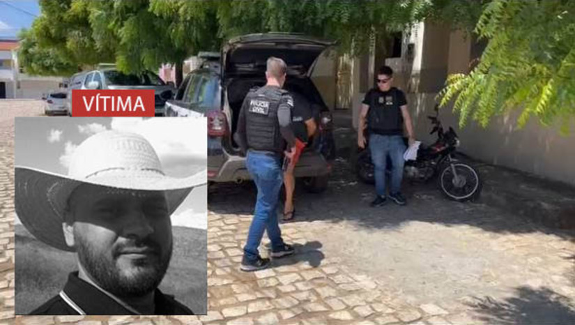 Imagem 1 - Denes Kergicélio foi preso nesta quarta-feira (13), por força de um mandado de prisão preventiva. Ele atirou contra o cunhado, Jucélio Pereira Barnabé, de 35 anos, em um bar, localizado na Praça do Alto Duque de Caxias. Em José da Penha/RN. O crime aconteceu no dia 11 de novembro de 2023. A vítima ainda chegou a ser socorrida, mas entrou em óbito no dia 15 do mesmo mês. Segundo o delegado Hércules Freitas, o homem chegou a se apresentar na delegacia, acompanhado de um advogado, e confessou o crime, afirmando que matou Jucélio porque ele agredia a esposa, que era irmã de Denes. Imagem 1 - Denes Kergicélio foi preso nesta quarta-feira (13), por força de um mandado de prisão preventiva. Ele atirou contra o cunhado, Jucélio Pereira Barnabé, de 35 anos, em um bar, localizado na Praça do Alto Duque de Caxias. Em José da Penha/RN. O crime aconteceu no dia 11 de novembro de 2023. A vítima ainda chegou a ser socorrida, mas entrou em óbito no dia 15 do mesmo mês. Segundo o delegado Hércules Freitas, o homem chegou a se apresentar na delegacia, acompanhado de um advogado, e confessou o crime, afirmando que matou Jucélio porque ele agredia a esposa, que era irmã de Denes.