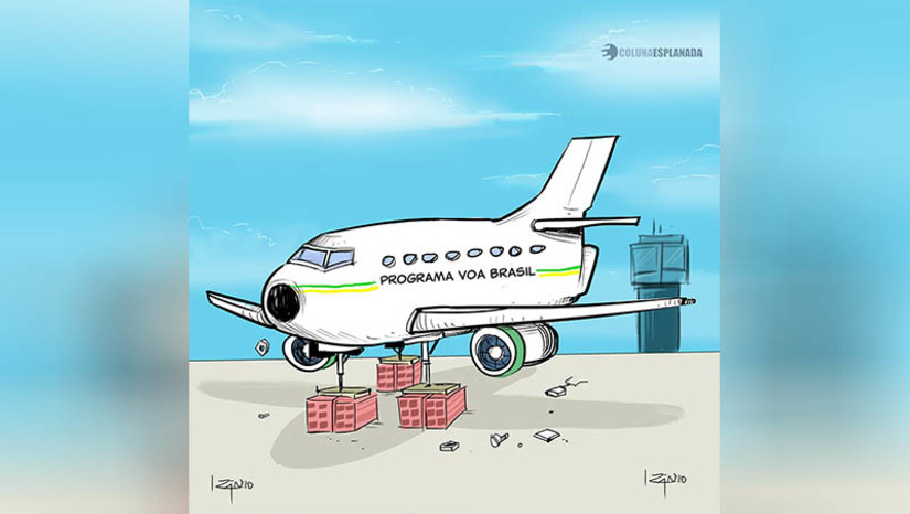   [COLUNA ESPLANADA] O programa Voa Brasil, que prevê passagens mais acessíveis, não decola. Teve que arremeter, pois o Governo e as empresas não pavimentaram contrapartidas, como redução no querosene de aviação. O mau tempo incomoda o ministro de Portos e Aeroportos, Silvio Costa Filho, e o deixa na posição de “biruta de aeroporto”.