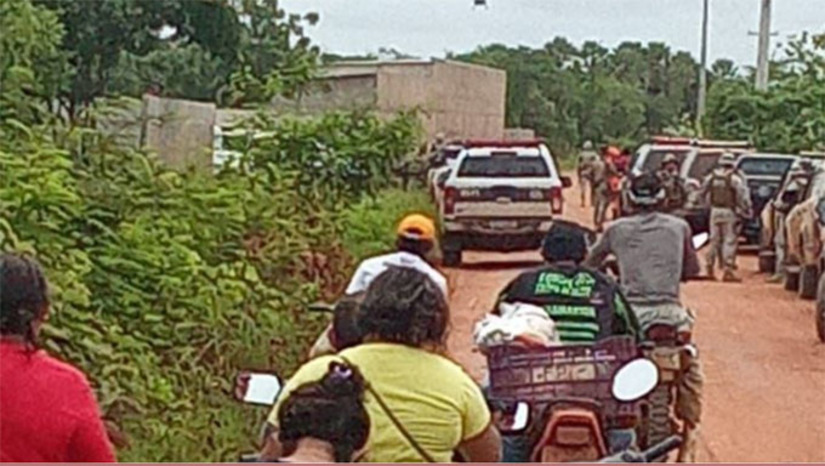 Imagem 1 -  Nas últimas 12 horas, os policiais da Força Tarefa tomaram conhecimento que dois homens (possivelmente os fugitivos Tatu e Martelo), invadiram um galpão e agrediram o proprietário. Queriam comida e celulares. Após este fato, os policiais se digiram ao local e reduziram o perímetro de buscas. Outra medida, foi fechar os acessos para trabalhadores rurais desta região.