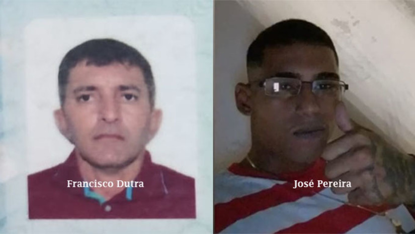 Imagem 1 - Após levantamentos iniciais, os policiais constataram que os dois casos estavam interligados e que havia relação com facções criminosas que atuam nesta região de Mossoró. As vítimas são: Francisco Dutra Filho José Pereira da Silva O primeiro crime teve como vítima Francisco Dutra Filho. Segundo a polícia, o autor deste crime foi José Pereira de Lima, que foi assassinado ao chegar em casa minutos depois. Imagem 1 - Após levantamentos iniciais, os policiais constataram que os dois casos estavam interligados e que havia relação com facções criminosas que atuam nesta região de Mossoró. As vítimas são: Francisco Dutra Filho José Pereira da Silva O primeiro crime teve como vítima Francisco Dutra Filho. Segundo a polícia, o autor deste crime foi José Pereira de Lima, que foi assassinado ao chegar em casa minutos depois.