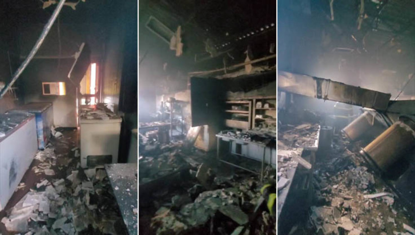 Imagem 1 - Incêndio no Bambinos pode ter sido provocado por problema elétrico em um exaustor. O caso aconteceu na tarde deste domingo (12) e destruiu a cozinha do restaurante. De acordo com o sargento Daywison, do corpo de bombeiros, a hipótese inicial é que o incêndio tenha sido provocado por um problema elétrico em um exaustor que havia no local. No entanto, ele explica que apenas a perícia poderá confirmar a causa exata. O bombeiro também informou que o fato de o local não ter janelas ou saídas de ar, fez com que a fumaça se acumulasse no teto e fosse baixando, o que ajudou a controlar as chamas e evitou que o fogo se espalhasse por outras partes do prédio. Imagem 1 - Incêndio no Bambinos pode ter sido provocado por problema elétrico em um exaustor. O caso aconteceu na tarde deste domingo (12) e destruiu a cozinha do restaurante. De acordo com o sargento Daywison, do corpo de bombeiros, a hipótese inicial é que o incêndio tenha sido provocado por um problema elétrico em um exaustor que havia no local. No entanto, ele explica que apenas a perícia poderá confirmar a causa exata. O bombeiro também informou que o fato de o local não ter janelas ou saídas de ar, fez com que a fumaça se acumulasse no teto e fosse baixando, o que ajudou a controlar as chamas e evitou que o fogo se espalhasse por outras partes do prédio.