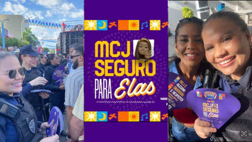 Imagem 1 -  “MCJ Seguro para Elas”: campanha visa dar mais proteção às mulheres nos festejos juninos. A guarda civil municipal Lilian Cynthia, que é coordenadora das ações educativas da Patrulha Maria da Penha, conversou com a reportagem do MOSSORÓ HOJE sobre as ações que serão desenvolvida por meio da Campanha “MCJ Seguro para Elas”, uma das novidades do Mossoró Cidade Junina 2024. As equipes estarão com pontos fixos nos polos Estação das Artes e no Polo Arraiá do Povo, realizando ações educativas e também acolhendo e dando apoio a mulheres que forem vítimas de qualquer tipo de violência durante o evento.
