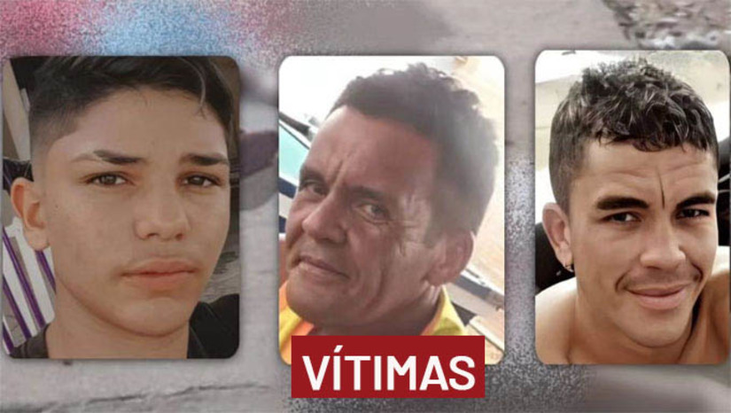 Imagem 1 - Dois suspeitos de praticarem um triplo homicídio em Severiano Melo são presos. As prisões aconteceram na segunda-feira (22), mas só foram divulgadas nesta quarta (24). , Os suspeitos são um homem de 37 anos e outro de 41 anos. Equipes da polícia civil de Apodi e da Polícia Militar realizaram diligências e conseguiram localizar um deles na cidade de Rodolfo Fernandes e o outro no assentamento Alto Alegre, zona rural da cidade de Itaú/RN. Eles teriam praticado o crime que vitimou pai e filho, Antônio Gerson da Silva Fernandes, de 57 anos, e Fagner Lima Fernandes, de 32 anos, e o adolescente Anderson Kenedy Paiva Nunes, de 13 anos, no dia 8 de junho de 2024. A polícia civil trabalha para identificar uma terceira pessoa que também teria participado do crime. Imagem 1 - Dois suspeitos de praticarem um triplo homicídio em Severiano Melo são presos. As prisões aconteceram na segunda-feira (22), mas só foram divulgadas nesta quarta (24). , Os suspeitos são um homem de 37 anos e outro de 41 anos. Equipes da polícia civil de Apodi e da Polícia Militar realizaram diligências e conseguiram localizar um deles na cidade de Rodolfo Fernandes e o outro no assentamento Alto Alegre, zona rural da cidade de Itaú/RN. Eles teriam praticado o crime que vitimou pai e filho, Antônio Gerson da Silva Fernandes, de 57 anos, e Fagner Lima Fernandes, de 32 anos, e o adolescente Anderson Kenedy Paiva Nunes, de 13 anos, no dia 8 de junho de 2024. A polícia civil trabalha para identificar uma terceira pessoa que também teria participado do crime.