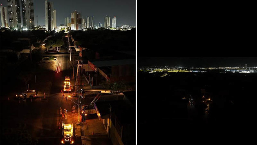 Imagem 1 -  Mais de 8 mil unidades consumidoras de Mossoró ficam sem energia após pipa romper fios. Segundo a Neoenergia Cosern, o acidente aconteceu por volta das 17h14 desta segunda-feira (29). Crianças estariam brincando com uma pipa na região do Quixabeirinha, quando o brinquedo prendeu na rede de média tensão. Testemunhas relataram que os menino tentaram puxar a pipa, momento em que os fios romperam, chegando a sair fogo da rede elétrica. Ainda segundo a distribuidora de energia, foram afetadas 8.299 unidades consumidoras nos bairros Aeroporto e Nova Betânia. Para algumas delas, a Cosern conseguiu restabelecer a energia às 17h59, outras às 18h24 e às 21h02. No entanto, para a maioria, 6.082 unidades, o serviço só foi restabelecido às 0h03.