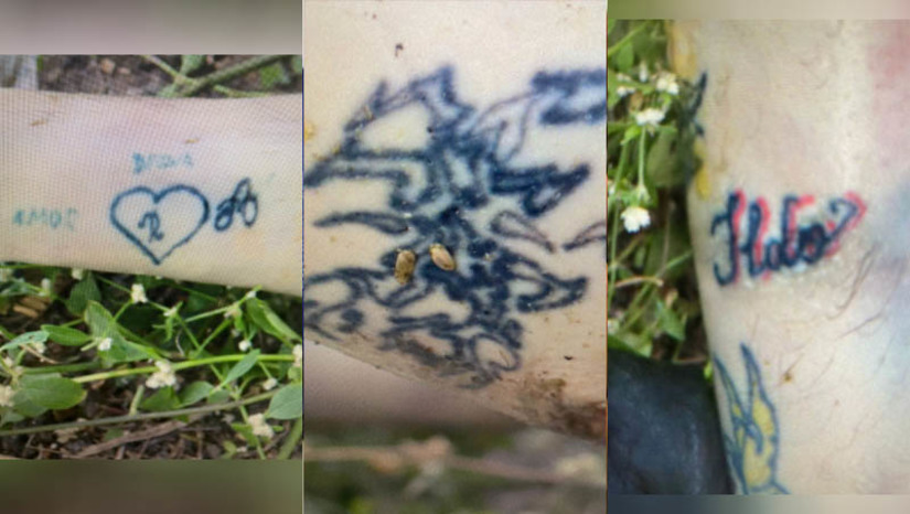 Imagem 1 - Itep divulga fotos de tatuagens para ajudar a identificar homem encontrado morto no Rio Mossoró. O homem foi encontrado por populares às margens do rio, na Ilha de Santa Luzia, no dia 22 de julho. O corpo foi removido para exames na sede do Instituto Técnico-Científico de Perícia (Itep) e até esta quarta-feira (31), nenhum familiar apareceu para identificá-lo. Segundo informações do órgão, caso não seja identificado no período de um mês, ele será enterrado como indigente. Se alguém reconhecer as tatuagens na foto, pode procurar o Itep para ajudar na identificação. Imagem 1 - Itep divulga fotos de tatuagens para ajudar a identificar homem encontrado morto no Rio Mossoró. O homem foi encontrado por populares às margens do rio, na Ilha de Santa Luzia, no dia 22 de julho. O corpo foi removido para exames na sede do Instituto Técnico-Científico de Perícia (Itep) e até esta quarta-feira (31), nenhum familiar apareceu para identificá-lo. Segundo informações do órgão, caso não seja identificado no período de um mês, ele será enterrado como indigente. Se alguém reconhecer as tatuagens na foto, pode procurar o Itep para ajudar na identificação.