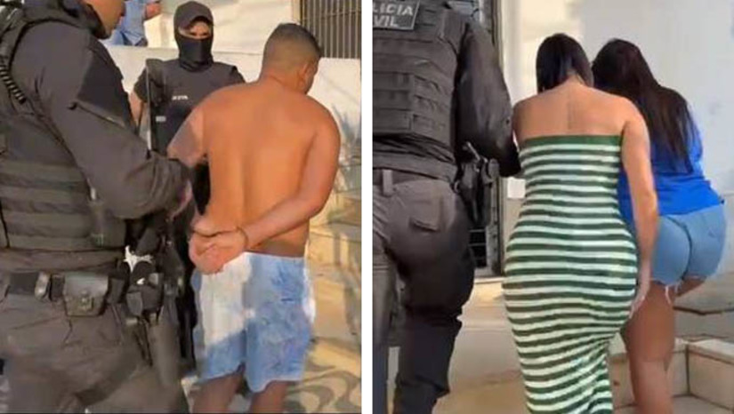 Imagem 1 -  Polícia apreende mais de 20 kg de drogas com valor estimado em quase R$ 200 mil em Mossoró. As prisões e a apreensão aconteceram no âmbito da “Operação Quatro Mãos", deflagrada pela Denarc, na manhã desta quinta-feira (15). Cinco mandados de busca e apreensão foram cumpridos pelos policiais. Quatro suspeitos de tráfico de drogas foram presos em flagrante. De acordo com a polícia civil, um dos presos atuava como motorista de aplicativo e transportava e ocultava as drogas para a facção. Além dele, foram presas duas mulheres e um outro homem, responsável por vender os entorpecentes diretamente aos usuários. As investigações continuam para identificar e prender os demais envolvidos na organização.