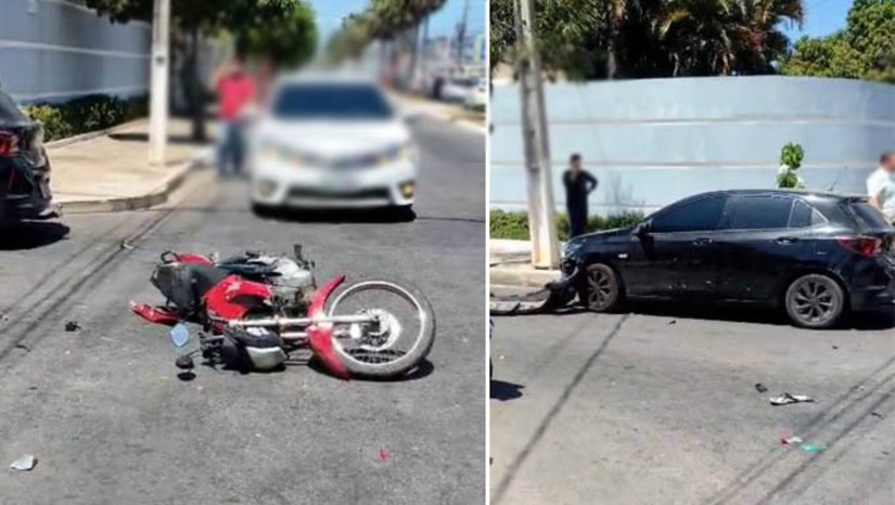 Imagem 1 - Acidente envolvendo carro e moto deixa um jovem de 19 anos gravemente ferido, em Mossoró. O caso aconteceu por volta das 10h30 desta segunda-feira (2), no cruzamento da Av. Diocesana com a Rua Amaro Duarte, no bairro Nova Betânia. Segundo informações dos agentes de trânsito, colhidas junto a testemunhas, o condutor do carro, um Chevrolet Ônix preto, atravessou a preferencial e colidiu violentamente na motocicleta, que seguia sentido Boa Vista/Santo Antônio. A vítima, um rapaz de 19 anos, foi socorrido para o HRTM em estado grave. O condutor do carro permaneceu no local até a chegada do Samu e dos agentes de trânsito, para prestar esclarecimentos. Imagem 1 - Acidente envolvendo carro e moto deixa um jovem de 19 anos gravemente ferido, em Mossoró. O caso aconteceu por volta das 10h30 desta segunda-feira (2), no cruzamento da Av. Diocesana com a Rua Amaro Duarte, no bairro Nova Betânia. Segundo informações dos agentes de trânsito, colhidas junto a testemunhas, o condutor do carro, um Chevrolet Ônix preto, atravessou a preferencial e colidiu violentamente na motocicleta, que seguia sentido Boa Vista/Santo Antônio. A vítima, um rapaz de 19 anos, foi socorrido para o HRTM em estado grave. O condutor do carro permaneceu no local até a chegada do Samu e dos agentes de trânsito, para prestar esclarecimentos.