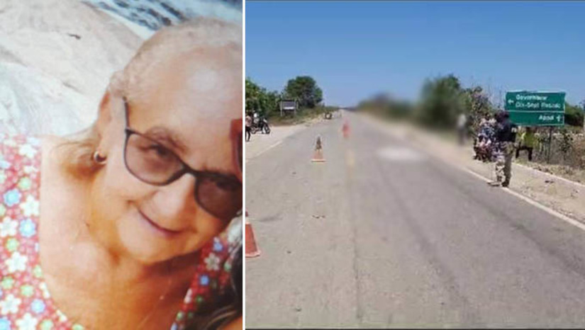 Imagem 1 - O caso aconteceu na comunidade Mulungu, na manhã desta sexta-feira (6). A vítima, identificada como Damiana Maria de Oliveira, de 73 anos, era moradora da comunidade. Segundo informações da PRF, ela voltava de Mossoró, onde estava realizando exames, em um carro de linha. Quando desembarcou na BR-405 e tentou atravessar a rodovia, foi atropelada por um carro tipo palio, de cor vermelha, que seguia no sentido Apodi/Mossoró. A idosa morreu no local. O condutor do veículo fugiu e está sendo procurado pelos policiais. Imagem 1 - O caso aconteceu na comunidade Mulungu, na manhã desta sexta-feira (6). A vítima, identificada como Damiana Maria de Oliveira, de 73 anos, era moradora da comunidade. Segundo informações da PRF, ela voltava de Mossoró, onde estava realizando exames, em um carro de linha. Quando desembarcou na BR-405 e tentou atravessar a rodovia, foi atropelada por um carro tipo palio, de cor vermelha, que seguia no sentido Apodi/Mossoró. A idosa morreu no local. O condutor do veículo fugiu e está sendo procurado pelos policiais.
