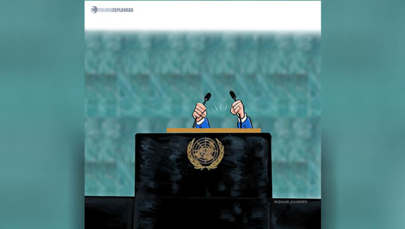 Imagem 1 -  [COLUNA ESPLANADA] Ao ignorar a crise venezuelana, o presidente Lula da Silva viu o seu discurso de abertura da Assembleia Geral da ONU minguar junto à comunidade internacional. Na avaliação de diplomatas estrangeiros graduados, ouvidos pela Coluna, o presidente não pode abordar conflitos distantes – como Rússia x Ucrânia e Israel x Hamas e Hezbolah sem, antes, focar na região. A avaliação geral é que o Brasil, para sentar-se à mesa das grandes decisões internacionais, precisa mostrar que tem capacidade de mediar conflitos no seu entorno. Para o corpo diplomático estrangeiro, Lula não influencia em nada na Venezuela. E a citação dele muito aplaudida pelo plenário da ONU, a que falta uma mulher secretária-geral da instituição, não foi ideia do presidente brasileiro. Essa proposta é da Espanha, já apresentada em ocasiões anteriores.