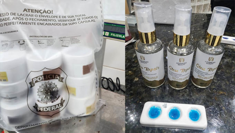 Imagem 1 - PF prende brasileira tentando transportar para a Europa cocaína diluída em cosméticos. A prisão aconteceu no dia 25 de setembro, no Aeroporto Aluízio Alves, em São Gonçalo do Amarante, mas só foi divulgada nesta quarta-feira (2). A mulher, de 31 anos, estava transportando 25 embalagens de cosméticos. Durante a fiscalização de rotina, os policiais suspeitaram dos produtos e realizaram testes químicos preliminares com as amostras da substância encontrada diluída nos produtos de beleza, que reagiram positivamente para cocaína. A mulher, que mora em Portugal, afirmou que estava levando os produtos a pedido de uma amiga que trabalha num salão de beleza em Lisboa e negou saber do conteúdo ilícito. Imagem 1 - PF prende brasileira tentando transportar para a Europa cocaína diluída em cosméticos. A prisão aconteceu no dia 25 de setembro, no Aeroporto Aluízio Alves, em São Gonçalo do Amarante, mas só foi divulgada nesta quarta-feira (2). A mulher, de 31 anos, estava transportando 25 embalagens de cosméticos. Durante a fiscalização de rotina, os policiais suspeitaram dos produtos e realizaram testes químicos preliminares com as amostras da substância encontrada diluída nos produtos de beleza, que reagiram positivamente para cocaína. A mulher, que mora em Portugal, afirmou que estava levando os produtos a pedido de uma amiga que trabalha num salão de beleza em Lisboa e negou saber do conteúdo ilícito.