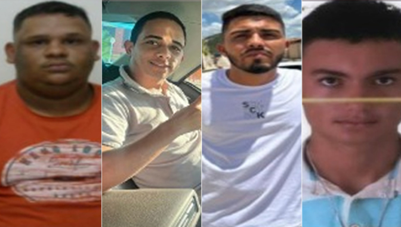 Imagem 1 - Polícia civil procura quatro foragidos da "Operação Queda do Império". A operação conjunta, deflagrada na quarta-feira (16), pela equipe da 7ª Delegacia Regional de Polícia de Patu, com o apoio das forças de segurança de outras delegacias, resultou na prisão de oito suspeitos de tráfico de drogas com atuação no Alto Oeste do RN. Apesar dos esforços dos policiais, quatro suspeitos seguem foragidos. São eles: Jonathan Praxedes Linhares, de 28 anos, Erik Sosthennys Fernandes da Silva, de 30 anos, Antônio Jefferson Matias Gomes, de 25 anos, e José Fernandes Cavalcante Filho, de 28 anos. Quem souber qualquer informação que possa ajudar a localizá-los, pode enviar por meio do 181 da polícia civil ou do (84) 99944-4187 (da 7ª DP), com garantia de anonimato da fonte. Imagem 1 - Polícia civil procura quatro foragidos da "Operação Queda do Império". A operação conjunta, deflagrada na quarta-feira (16), pela equipe da 7ª Delegacia Regional de Polícia de Patu, com o apoio das forças de segurança de outras delegacias, resultou na prisão de oito suspeitos de tráfico de drogas com atuação no Alto Oeste do RN. Apesar dos esforços dos policiais, quatro suspeitos seguem foragidos. São eles: Jonathan Praxedes Linhares, de 28 anos, Erik Sosthennys Fernandes da Silva, de 30 anos, Antônio Jefferson Matias Gomes, de 25 anos, e José Fernandes Cavalcante Filho, de 28 anos. Quem souber qualquer informação que possa ajudar a localizá-los, pode enviar por meio do 181 da polícia civil ou do (84) 99944-4187 (da 7ª DP), com garantia de anonimato da fonte.