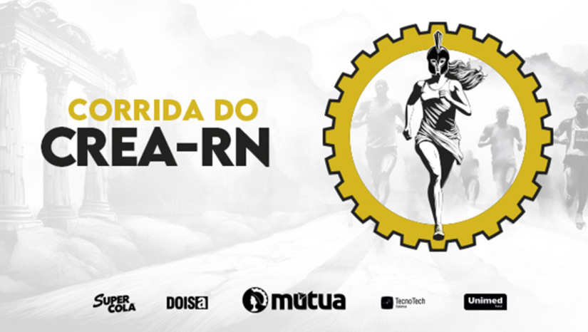 Imagem 1 -  A concentração acontece a partir das 5h, na Sede Administrativa do Crea-RN, com largada às 5h30.  Os corredores receberão medalhas de participação, camisetas personalizadas, troféus (para os classificados), chip de cronometragem eletrônica, aquecimento guiado e hidratação durante e pós-corrida.