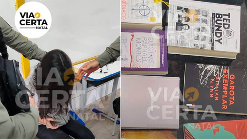 Imagem 1 - Estudante invade escola na zona sul de Natal e atira contra colegas; um aluno ficou ferido. O caso aconteceu na manhã desta terça-feira (17), em uma escola estadual localizada no bairro de Pirangi, na capital do Rio Grande do Norte. Segundo informações da Polícia Rodoviária Federal, que passava pelo local no momento e foi acionada por populares, a estudante de 19 anos, do 3º ano do Ensino Médio, tentou atirar várias vezes, mas a arma falhou na maior parte das tentativas. No entanto, um disparo foi efetuado e atingiu um outro estudante na cabeça. A atiradora foi contida por um colega, que conseguiu desarmá-la. Imagem 1 - Estudante invade escola na zona sul de Natal e atira contra colegas; um aluno ficou ferido. O caso aconteceu na manhã desta terça-feira (17), em uma escola estadual localizada no bairro de Pirangi, na capital do Rio Grande do Norte. Segundo informações da Polícia Rodoviária Federal, que passava pelo local no momento e foi acionada por populares, a estudante de 19 anos, do 3º ano do Ensino Médio, tentou atirar várias vezes, mas a arma falhou na maior parte das tentativas. No entanto, um disparo foi efetuado e atingiu um outro estudante na cabeça. A atiradora foi contida por um colega, que conseguiu desarmá-la.