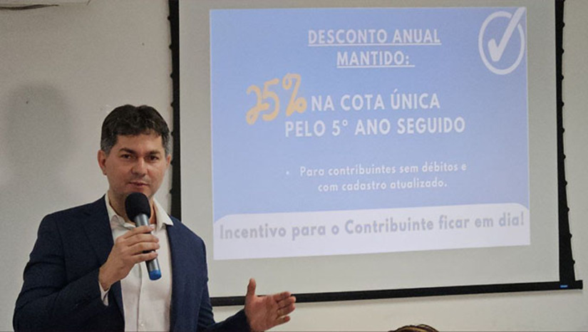 Imagem 1 -  Prefeitura de Mossoró oferece ao contribuinte mossoroense desconto de 25% no pagamento da cota única, que pode ser paga até 31 de março.   O boleto do IPTU 2025 já está disponível no "Sefaz Digital", através do site contribuinte.mossoro.rn.gov.br. A Secretaria da Fazenda está localizada na Avenida Alberto Maranhão, no centro . O atendimento presencial ocorre de segunda a sexta-feira, das 7h às 17h.