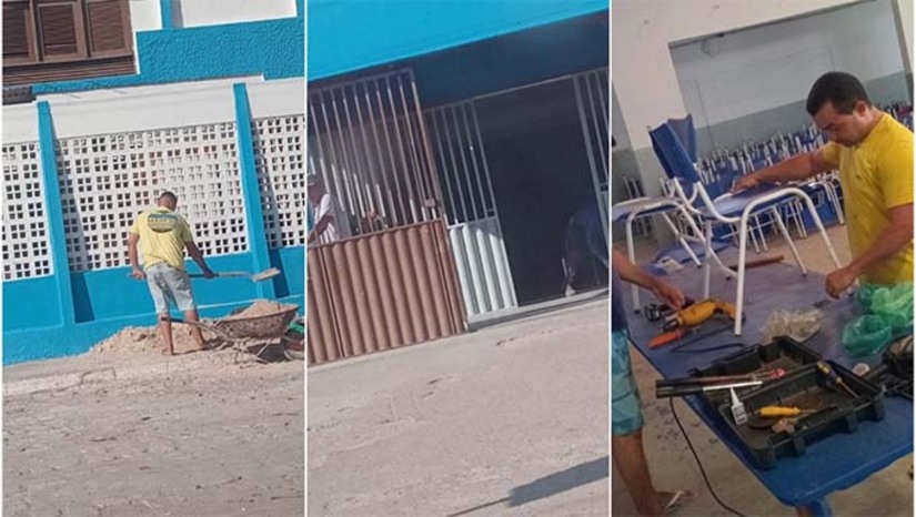 Imagem 1 -  As oito escolas municipais e Grossos passam por reparos essenciais. A gestão municipal iniciou desde a última semana, um verdadeio mutirão de reformas e melhorias nas unidades de ensino, para garantir uma melhor estrutura na volta às aulas. Para 2025, a prefeita Cinthia confirmou a entrega do fardamento escolar para todos os alunos da rede. A previsão da secretaria de educação é que as aulas iniciem no próximo dia 24 de fevereiro, após a semana pedagógica.