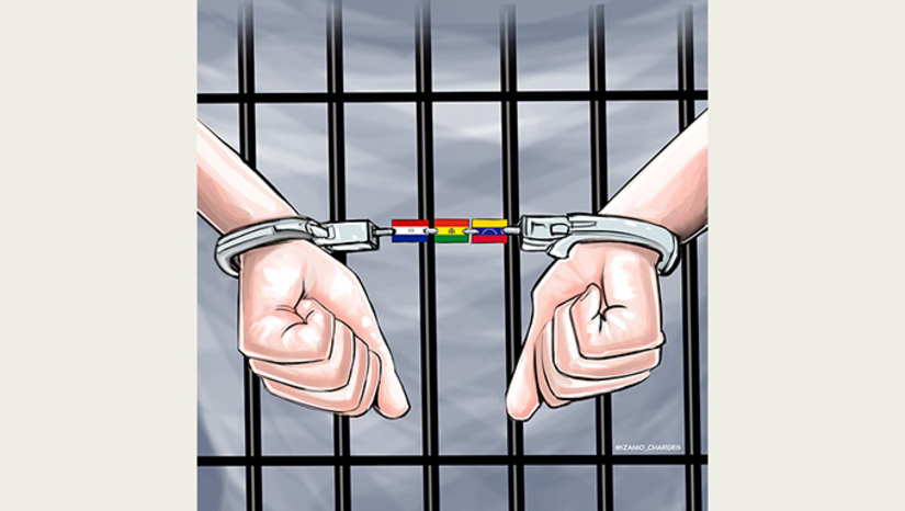 Imagem 1 -  Gringos na cadeia O número de presos estrangeiros no Brasil seguiu crescendo nos últimos quatro anos, passando de 1.847 em 2021, para 2.602 em 2024, segundo dados da Secretária Nacional de Políticas Penais. Os países hermanos continuam com a maior incidência entre a população carcerária estrangeira, são eles: Paraguai (492), Venezuela (486) e Bolívia (408), sendo 91% do sexo masculino.